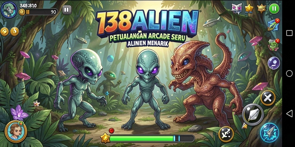 Tampilan gameplay <strong>138ALIEN</strong> yang ceria dan penuh warna.