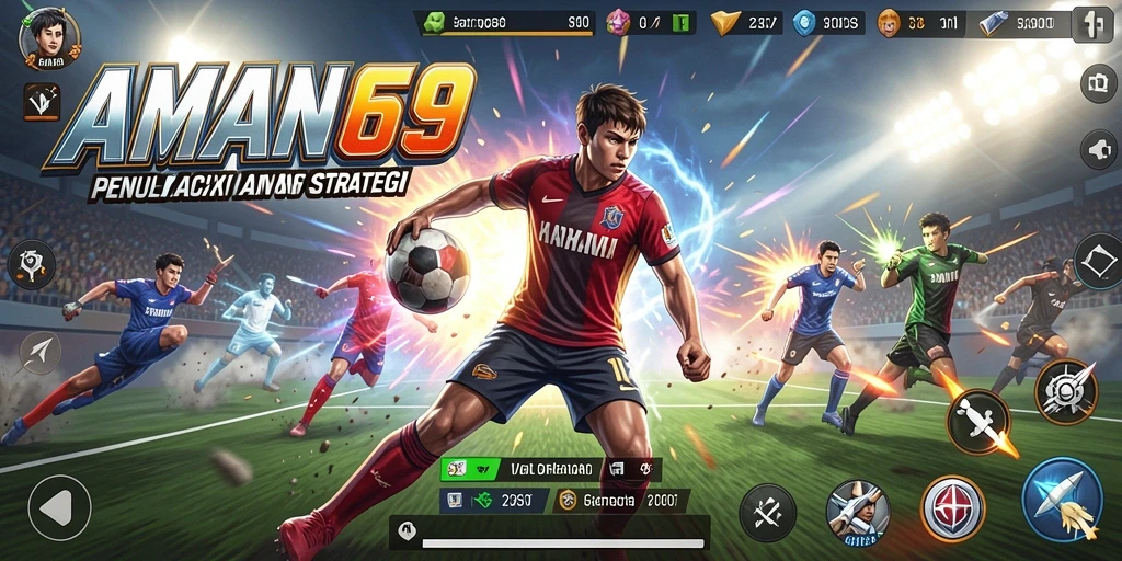 Tangkapan layar gameplay AMAN69 menampilkan aksi pertandingan olahraga yang seru.