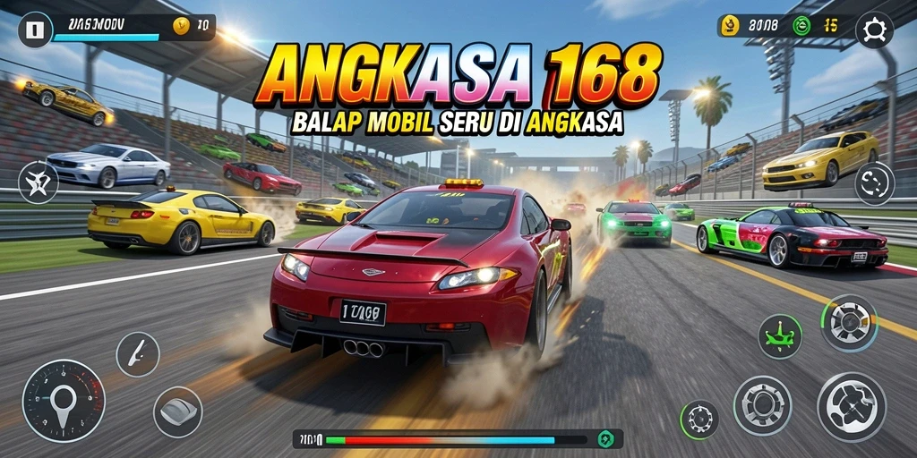 Gameplay balap mobil di langit yang seru dan menegangkan.