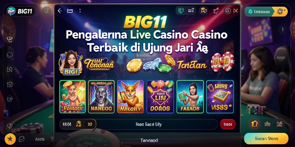 Tampilan gameplay dari BIG11 yang sangat mendebarkan dengan dealer langsung.