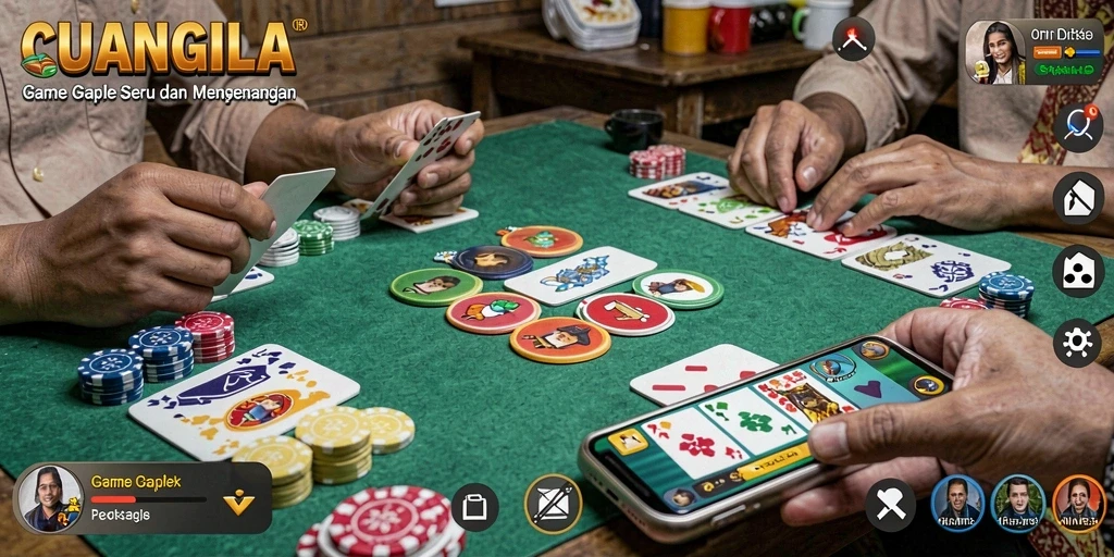 Screenshot gameplay CUANGILA menampilkan keseruan bermain Gaple.
