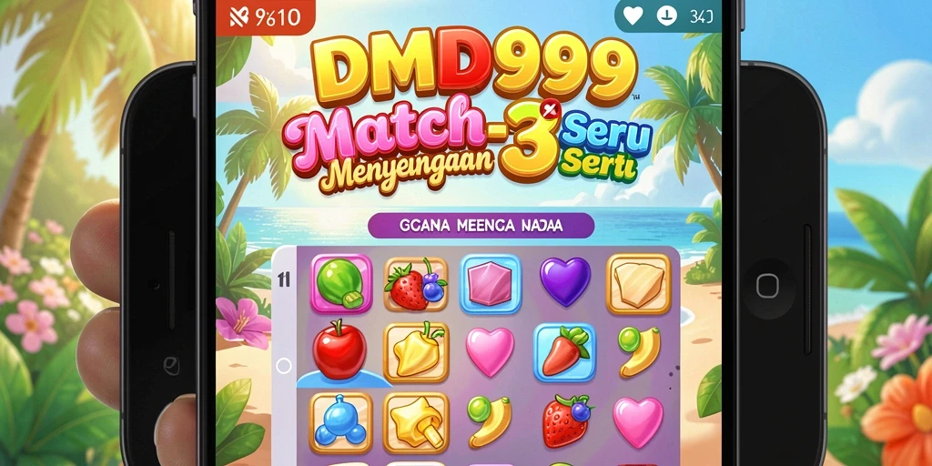 Tampilan gameplay DMD999 dengan aksi mencocokkan yang seru.