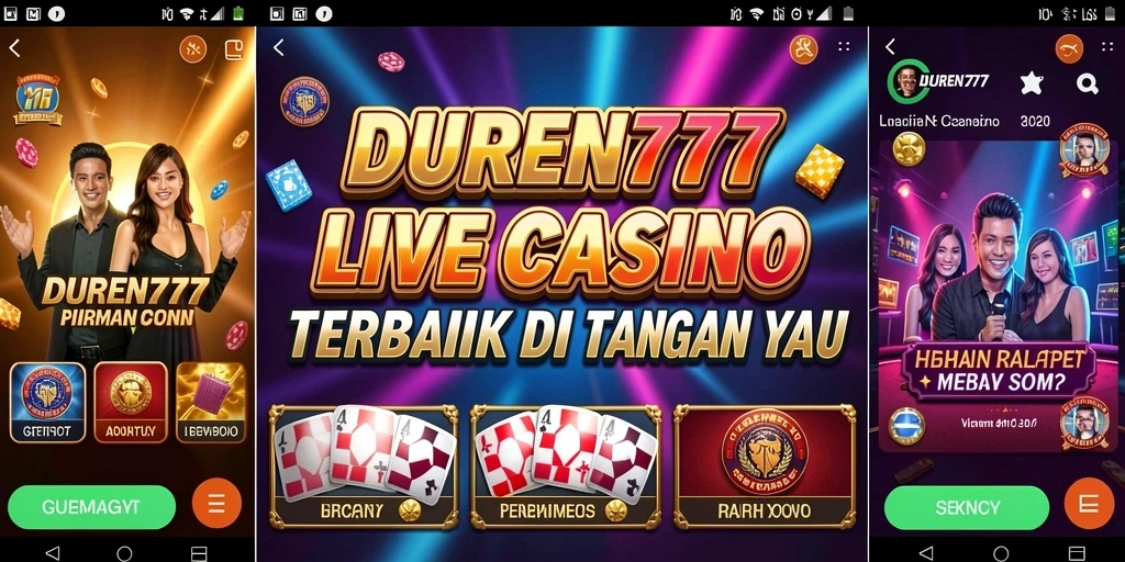 Screenshot utama DUREN777 menampilkan gameplay Live Casino yang mendebarkan.