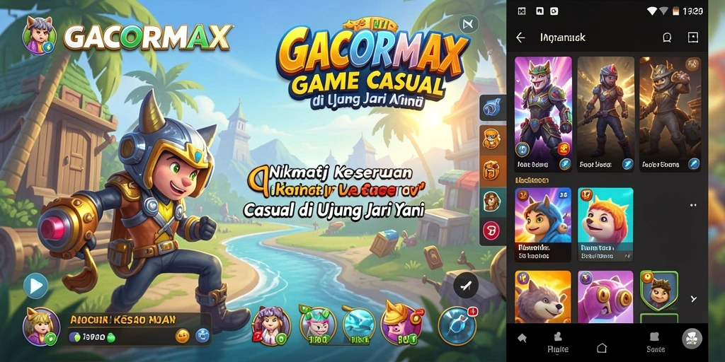 Screenshot menampilkan gameplay seru GACORMAX yang penuh warna.