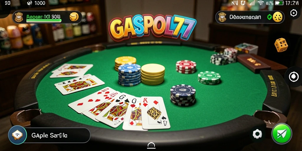 Gameplay menarik dari GASPOL77, menampilkan papan dan kartu Gaple.