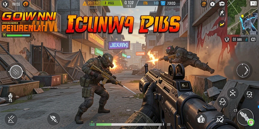 Menampilkan aksi mendebarkan dalam gameplay FPS GOWIN.