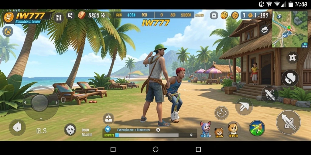 Tampilan gameplay IW777 yang santai dan menarik.