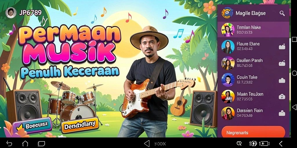 Screenshot gameplay JP6789 yang menunjukkan keseruan bermain musik.