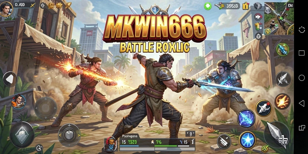 Screenshot utama MKWIN666 yang menunjukkan aksi mendebarkan Battle Royale.