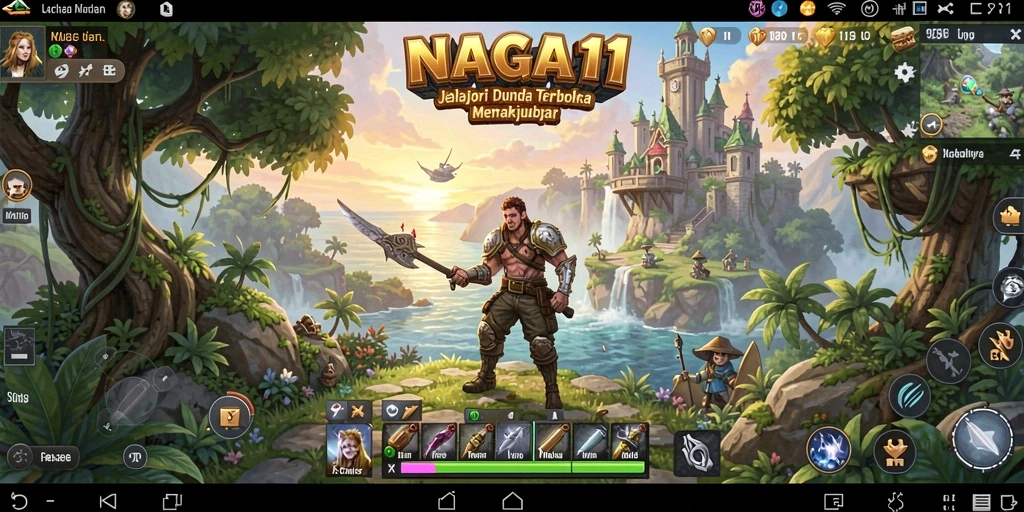Gameplay NAGA11 menampilkan petualangan dalam dunia terbuka yang luas.