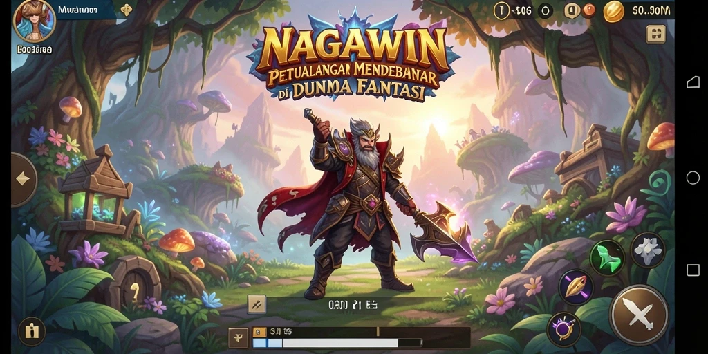 Screenshot gameplay NAGAWIN menampilkan aksi seru dalam petualangan.